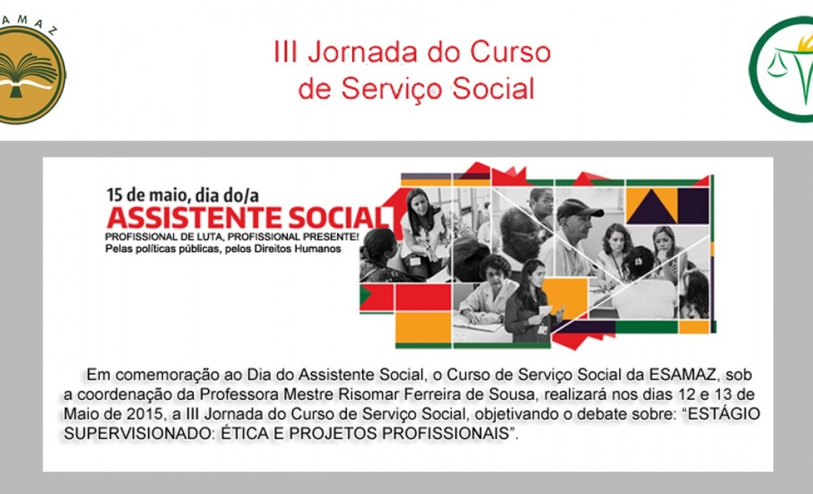 Esamaz promove III Jornada do Curso de ServiÃ§o Social