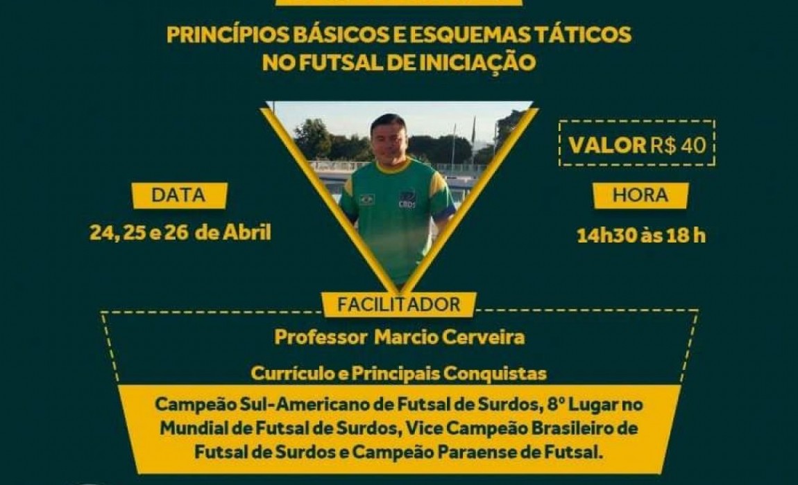 Curso vai ensinar princípios básicos e esquemas táticos no Futsal de iniciação
